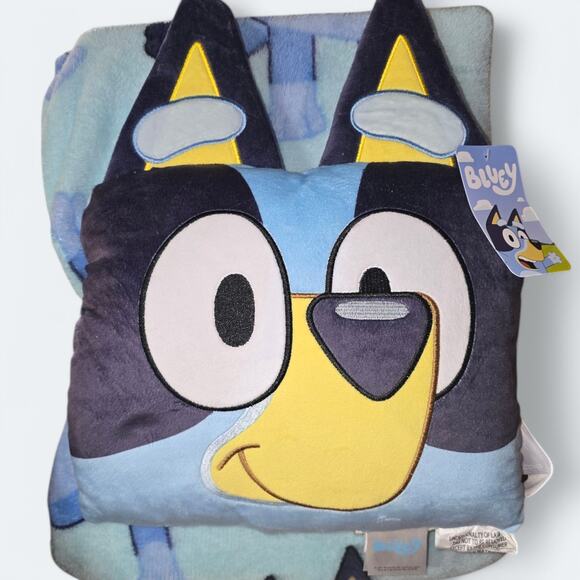 Bluey Other - Bluey Pillow & Plush Blanket Set New